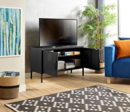 MMT Funiture Designs Black Metal Tv Stand Cabinet Retro Low Sideboard Cabinet Buffet Retro 100Cm - thumbnail 9