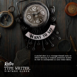 Analogue Alarm Clock Silent Non-Ticking Metal Table Clock Typewriter Shaped Desk Clock Unique Gift For Writers & Collectors - thumbnail 6