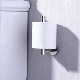 Toilet Roll Holder Chrome Tissue Paper Stand Bathroom Wall Mounted Round - thumbnail 3
