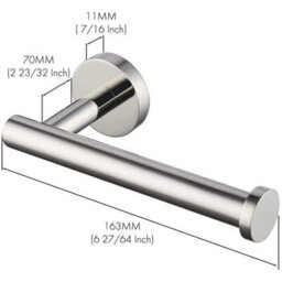 Toilet Roll Holder Chrome Tissue Paper Stand Bathroom Wall Mounted Round - thumbnail 2