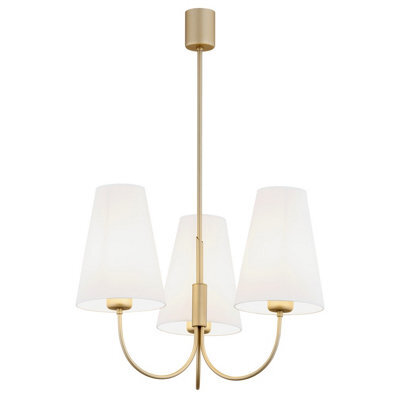 Luminosa Lighting Luminosa Safiano Multi Arm Pendant Ceiling 3 Light White, Gold - image 1