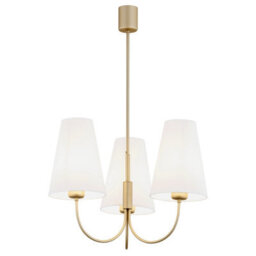Luminosa Lighting Luminosa Safiano Multi Arm Pendant Ceiling 3 Light White, Gold - thumbnail 1