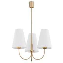 Luminosa Lighting Luminosa Safiano Multi Arm Pendant Ceiling 3 Light White, Gold - thumbnail 2