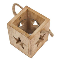 Hill Interiors Wooden Star Tealight Holder Brown (10Cm X 10Cm X 10Cm) - thumbnail 5