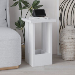 Decortie Tasos Modern Slim Side End Coffee Table 30Cm Particle Board Legs White Living Room H 50.5Cm - thumbnail 5