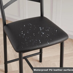 2 Pcs Bar Stool Counter Height Bar Stool Dining Chair With Pu Leather Cushion - thumbnail 6