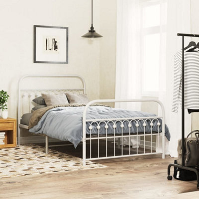 Berkfield Metal Bed Frame Without Mattress With Footboard White 107X203Cm - image 1