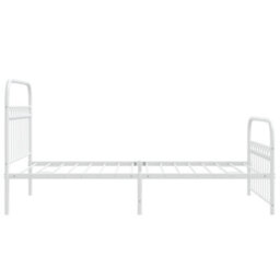 Berkfield Metal Bed Frame Without Mattress With Footboard White 107X203Cm - thumbnail 5