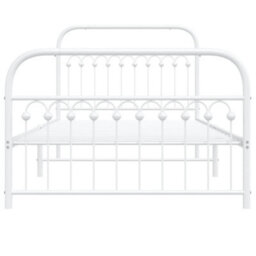 Berkfield Metal Bed Frame Without Mattress With Footboard White 107X203Cm - thumbnail 4