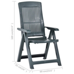 Vidaxl Garden Reclining Chairs 2 Pcs Plastic Green - thumbnail 9