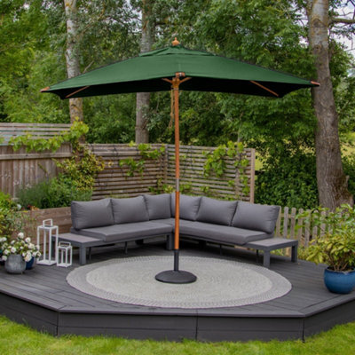 Styx 3M X 2M Deluxe Wooden Parasol In Green - image 1