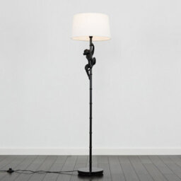 Valuelights Modern Black Hanging Monkey Floor Lamp With White Tapered Shade - Includes 6W Led Bulb 3000K Warm White - thumbnail 4