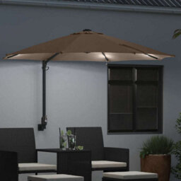 Berkfield Modern Garden Parasol Taupe, Black 248 X 248 X 148 Cm Polyester, Steel - thumbnail 3