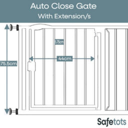 Bettacare Auto Close Stair Gate, 103.8Cm - 110.8Cm, Slate Grey, Pressure Fit Safety Gate, Baby Gate - thumbnail 3