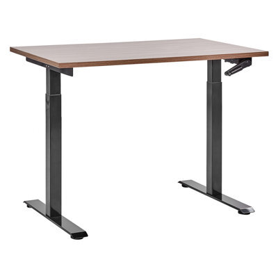 Beliani Manual Adjustable Standing Desk Destines 120 Cm 72 Cm Brown/ Black - image 1