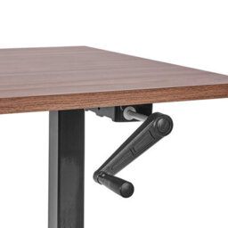 Beliani Manual Adjustable Standing Desk Destines 120 Cm 72 Cm Brown/ Black - thumbnail 6