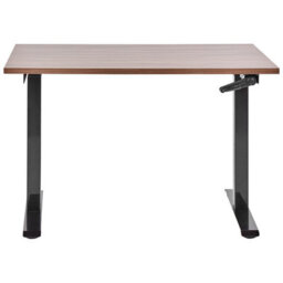 Beliani Manual Adjustable Standing Desk Destines 120 Cm 72 Cm Brown/ Black - thumbnail 5