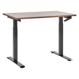 Beliani Manual Adjustable Standing Desk Destines 120 Cm 72 Cm Brown/ Black - thumbnail 1
