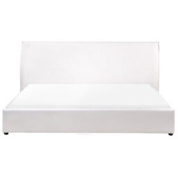 Beliani Bed Velvet Lavaur 180 X 200 Cm (Eu Super King) Off-White - thumbnail 4