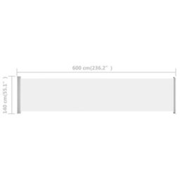 Berkfield Patio Retractable Side Awning 140X600 Cm Cream - thumbnail 8
