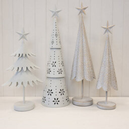 Satchville Off White Metal Cutout Detailed Led Christmas Tree - thumbnail 3