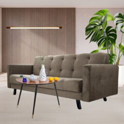 Sofa Bed With Storage Bonell Springs Pull Out Sleep Function Blue Fabric Upholstery Modern Design Lizbona - thumbnail 3