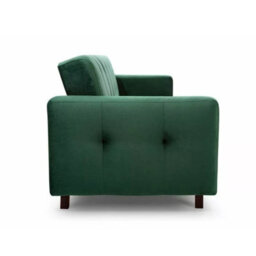 Sofa Bed With Storage Bonell Springs Pull Out Sleep Function Blue Fabric Upholstery Modern Design Lizbona - thumbnail 5