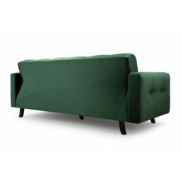 Sofa Bed With Storage Bonell Springs Pull Out Sleep Function Blue Fabric Upholstery Modern Design Lizbona - thumbnail 6