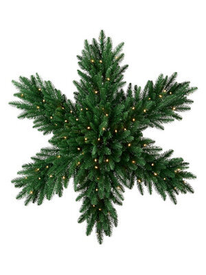 Werchristmas Pre-Lit Snowflake Wreath, 80 Cm