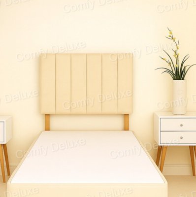 Comfy Deluxe Cream Plush Velvet 5Ft Kingsize  Headboard 20 Inches