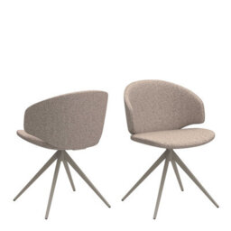 Wyld Haus Auckland 120Cm Round Dining Set - Natural Oak-Effect Table With Black Metal Base And 4 Beige Boucle Swivel Chairs - thumbnail 7