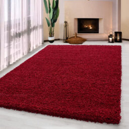 UETIAN Luxurious Shaggy Rugs Soft Extra Thick Area Rugs Heavy 5Cm Dense Pile For Living Room Bedroom Hallway (Red, 60 X 110Cm) - thumbnail 1