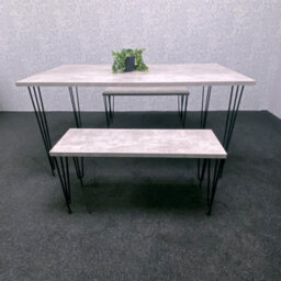 Kosy Koala Modern Grey Dining Table With 2 Benches Dining Room Furniture - thumbnail 9