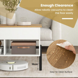 Costway Lift Top Coffee Table For Living Room Central Cocktail Table-White - thumbnail 8