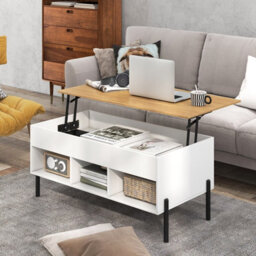 Costway Lift Top Coffee Table For Living Room Central Cocktail Table-White - thumbnail 4