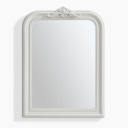 Furniturebox Uk Francis White Wood Large 110X74Cm Overmantle Arch Mirror - thumbnail 3
