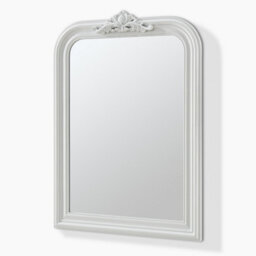 Furniturebox Uk Francis White Wood Large 110X74Cm Overmantle Arch Mirror - thumbnail 4