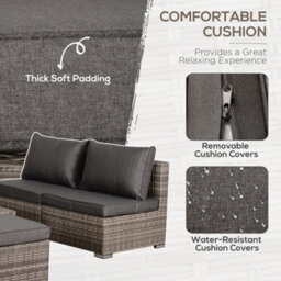 Wyld Haus Relu Mixed Grey 8-Piece Rattan 6-Seater Outdoor Garden Sofa Set With Footstools And Tables - thumbnail 7