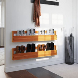 Berkfield Wall-Mounted Shoe Racks 2 Pcs Wax Brown 110X8.5X23.5 Cm Solid Wood Pine - thumbnail 3