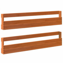 Berkfield Wall-Mounted Shoe Racks 2 Pcs Wax Brown 110X8.5X23.5 Cm Solid Wood Pine - thumbnail 2