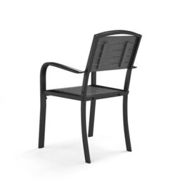 Living And Home Set Of 4 Wpc Outdoor Garden Chairs Patio Dining Armchairs Grey 89 Cm - thumbnail 4