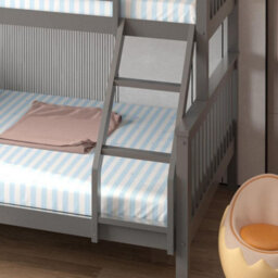 RAC3 Wooden Trio Bunk Bed   Space Saving, Sturdy, Sleeps 3   Available In White And Grey (Triple Grey) - thumbnail 4