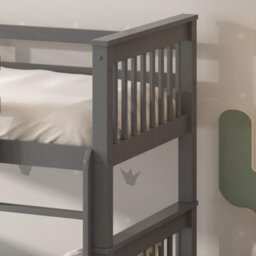 RAC3 Wooden Trio Bunk Bed   Space Saving, Sturdy, Sleeps 3   Available In White And Grey (Triple Grey) - thumbnail 5