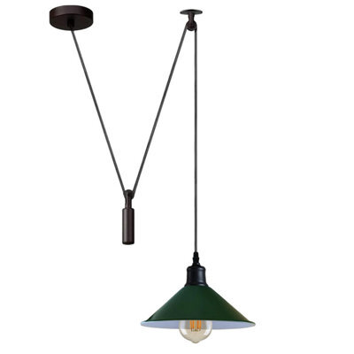 Modern Hanging Light Ceiling Light With 2M Cable Long Pendant Lamp For Kitchen Metal Cone Pendant Light Shade Green Island Light - image 1