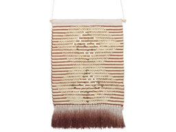 Wyld And Coco Handwoven Red And Beige Geometric Wall Hanging With Sequins And Two-Tone Tassels, 43 X 75 Cm - thumbnail 1