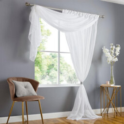 Luxury Living Double Layer Voile Slot Top Curtain Panel White/white - thumbnail 1