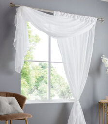 Luxury Living Double Layer Voile Slot Top Curtain Panel White/white - thumbnail 2