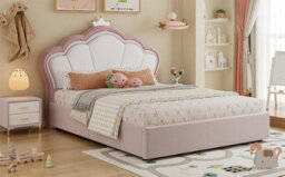 Btm 4Ft6 Double Velvet Ottoman Bed, Hydraulic Storage Bed Frame, Upholstered Bed, Pink, 135X190Cm - thumbnail 9