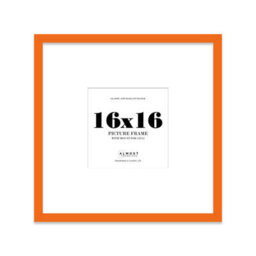 "16X16"" Orange Picture Frame - 16X16"" Square Frame With 12X12"" Mount For 16X16""/12X12"" Pictures Moderrn Style Thin Edge, 1 Pack" - thumbnail 1