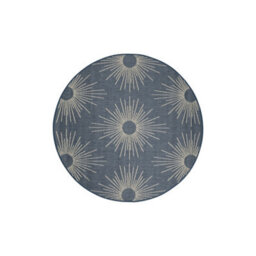 Melrose Eden Stars Navy Patterned Indoor Outdoor Area Round Rug 3mm Pile Height - 133/133Cm - thumbnail 5